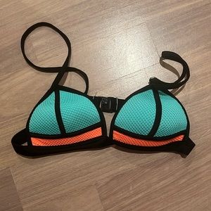 Triangle swim top- black, teal, and orange. Worn twice. Medium.